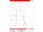 St. Clair Shores Wall Map Zip Code Red Line Style 2022